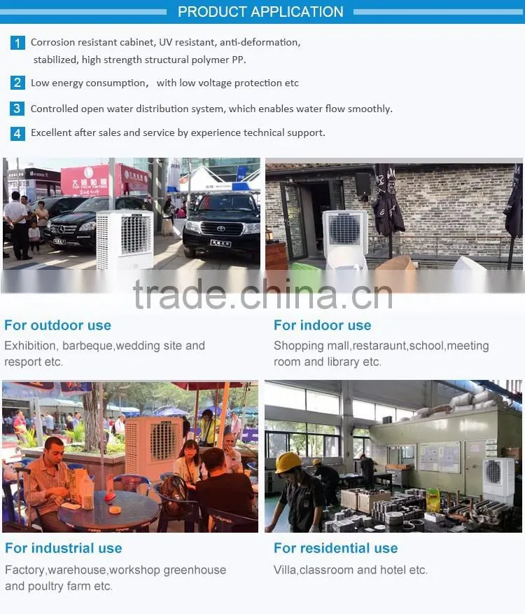 Energy-saving water evaporative air cooler air conditioner manufacturer with remote controller
