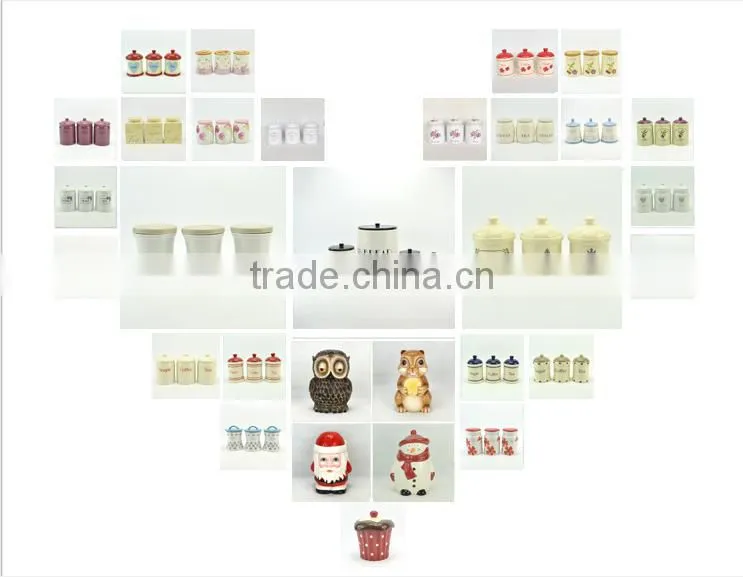 Wholesale modern style decal set of 5 ceramic kitchen canister sets