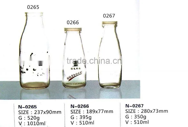 Haonai vintage embossed glass pudding bottle milk bottle with wide mouth cap wholesale