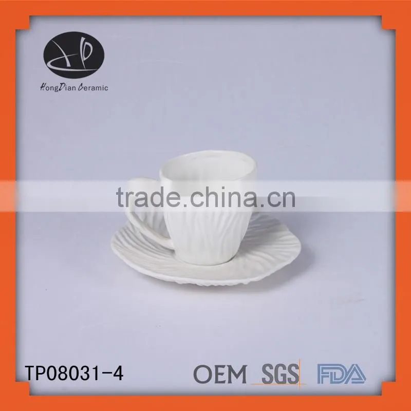 emboss design ceramic coffee & tea sets
