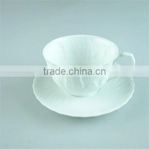 250ml Cheap white ceramic coffee cup with saucer
