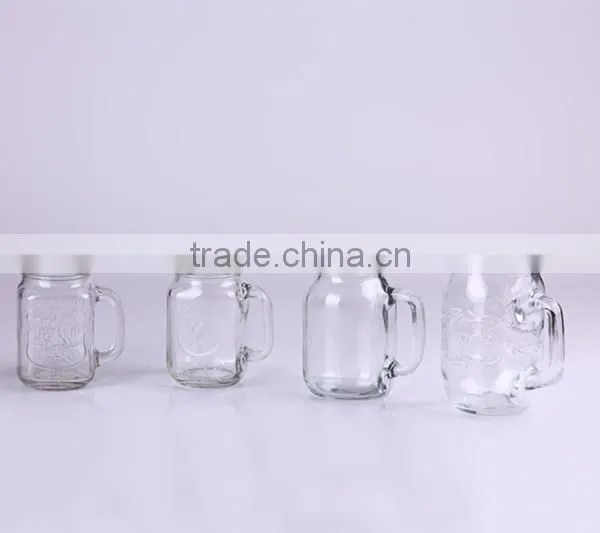 20oz clear glass mason jar with handle