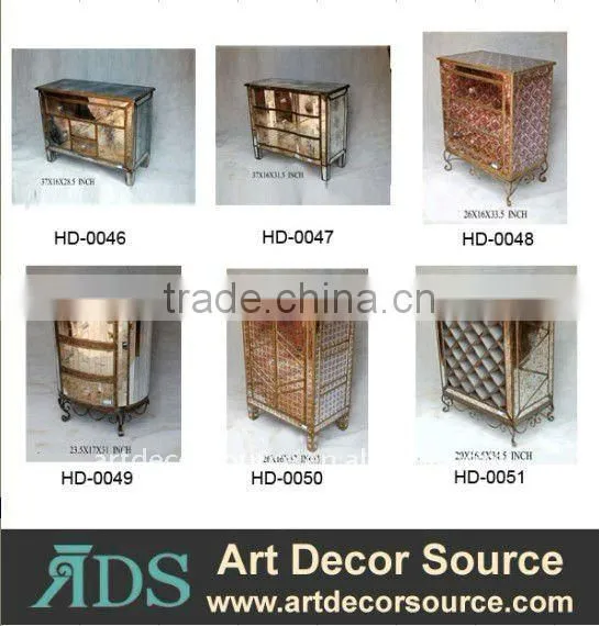 Metal mirrored furniture