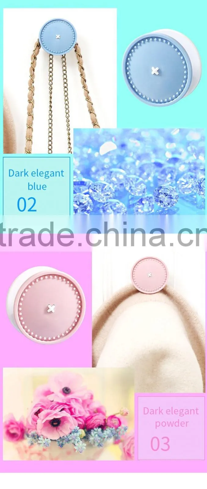 Plastic wall hooks, Plastic adhesive hooks for household, Plastic round shape hooks