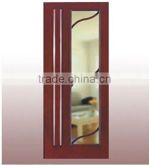 classical glass insert wood interior door