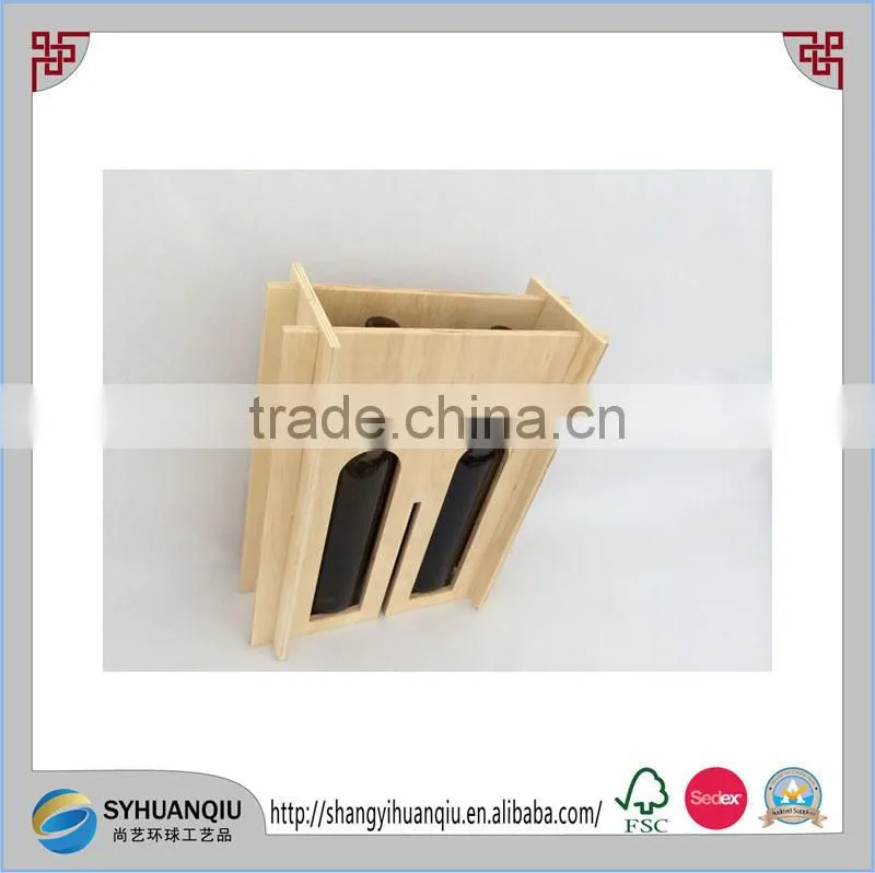 New design milti Functional DIY fancy wooden portable wine box case-cn