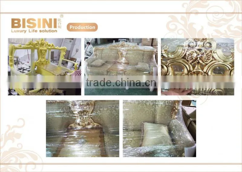 Luxurious Imperial Gold and White Solid Wood Artistic Carving Swing Single Door BF12-05234a