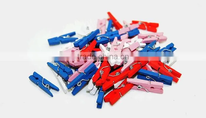 decorative clip of colored wooden clothespin mini craft clothes pegs