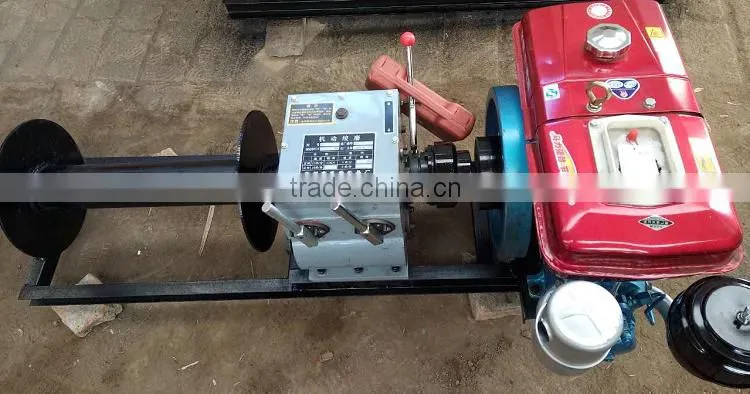 100M steel wire rop cable winch machine made in China/ 3T gasoline engine cable winch