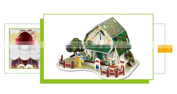 Hot selling building blocks 3d house toy mini custom puzzle