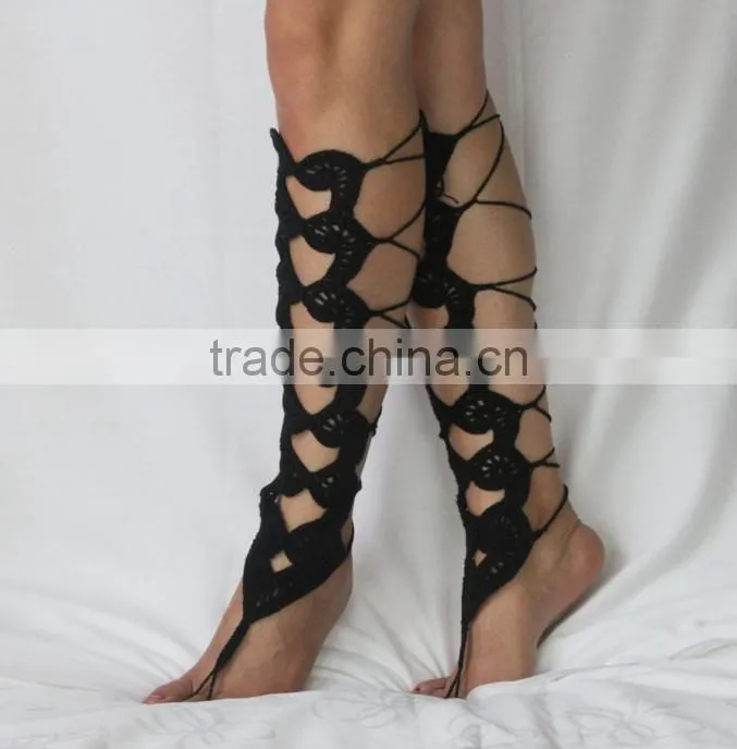 Crochet Cotton Barefoot Sandals Foot Anklet Bracelet Ankle Chain Beach,Barefoot Gladiators Sandals