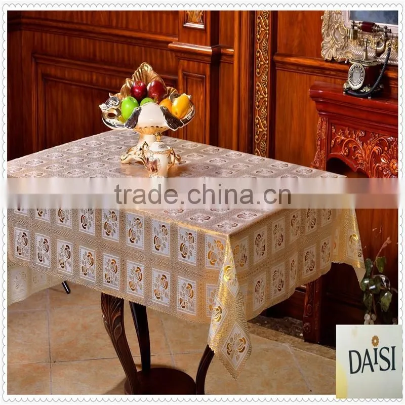 China factory PVC Lace newest design Tablecloth in rolling 137x20meter for Egypt market