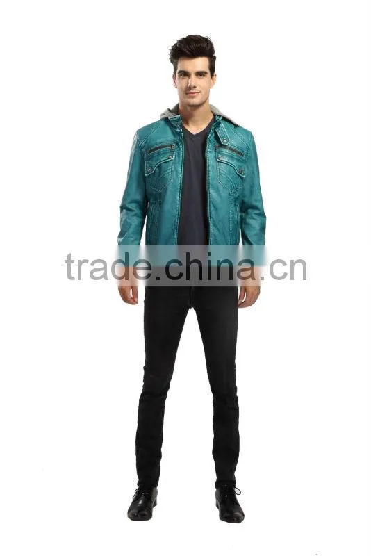 2017 Mens Quilted Fashion Leather Jacket