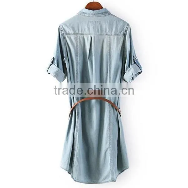 HD-D270 Wholesale elegant fashion demin women dress/ladies casual dress