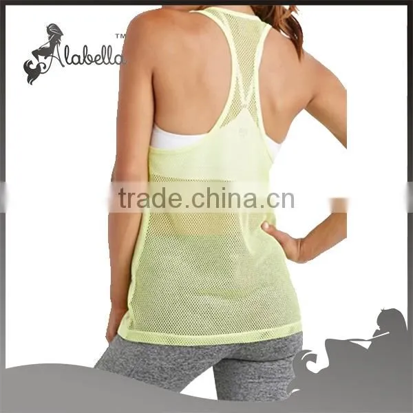 Mesh Panel athletic yoga tank top stringer tank top