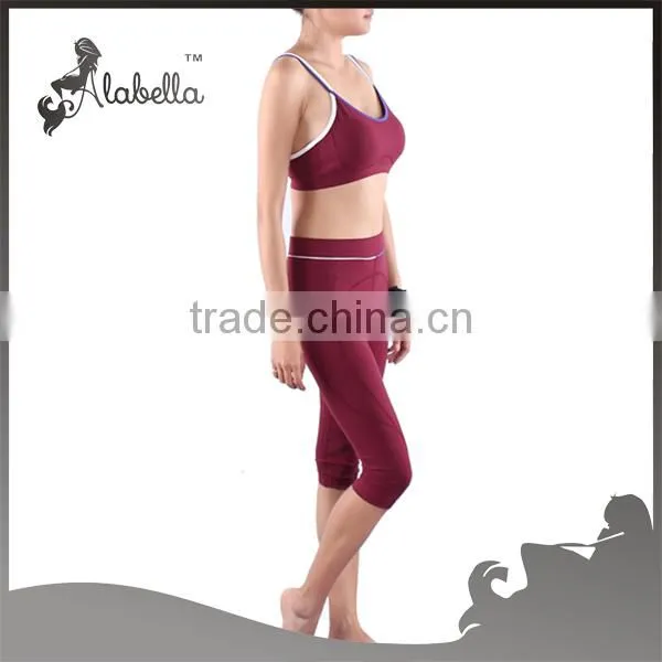 Sports bra and leggings Hot sexy yoga clothing with nylon fabric gym wear for women