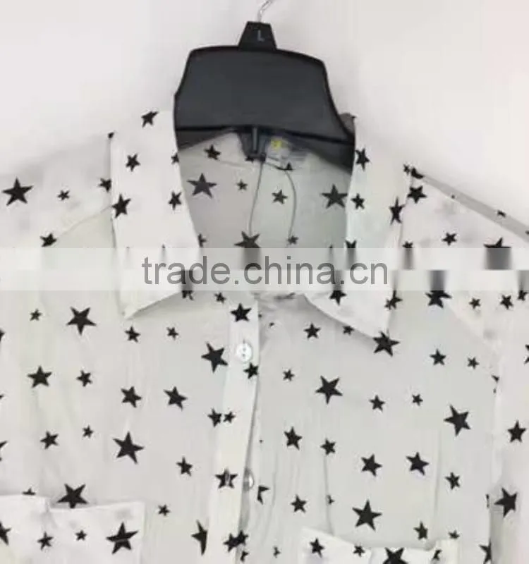 Ladies garment stock lot stars full print branded shirt