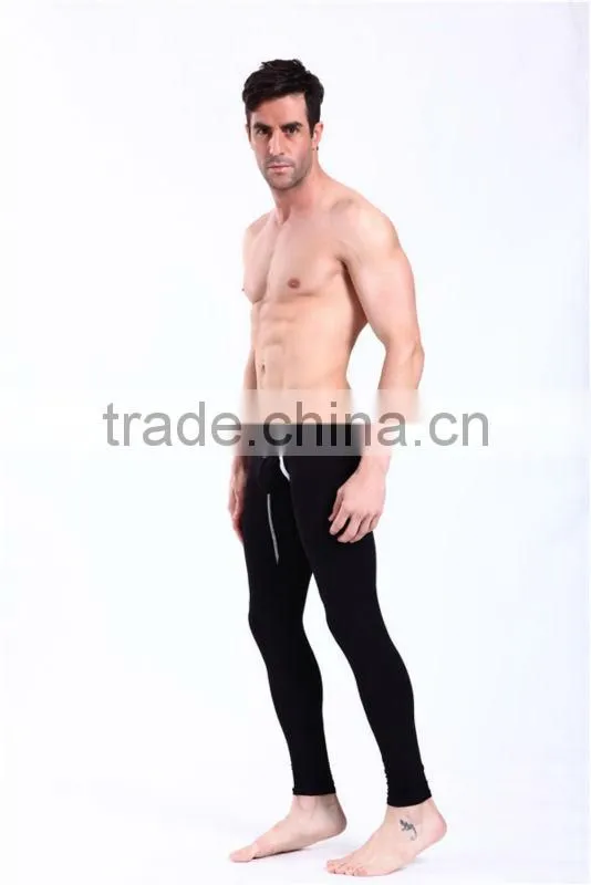 Good quality black modal men long johns /Casual pants tight trousers