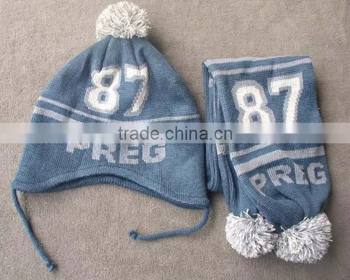 kids 3pcs scarf hat glove knitted sets