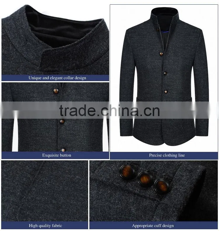 Latest Men Collar Designs Of Stand-away Collar Casual Jacket