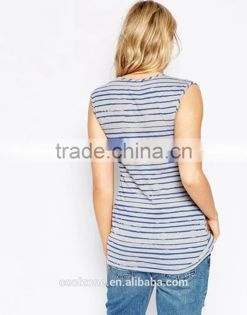 2015 Fashion sleeveless twist front top for maternity shirt tank top