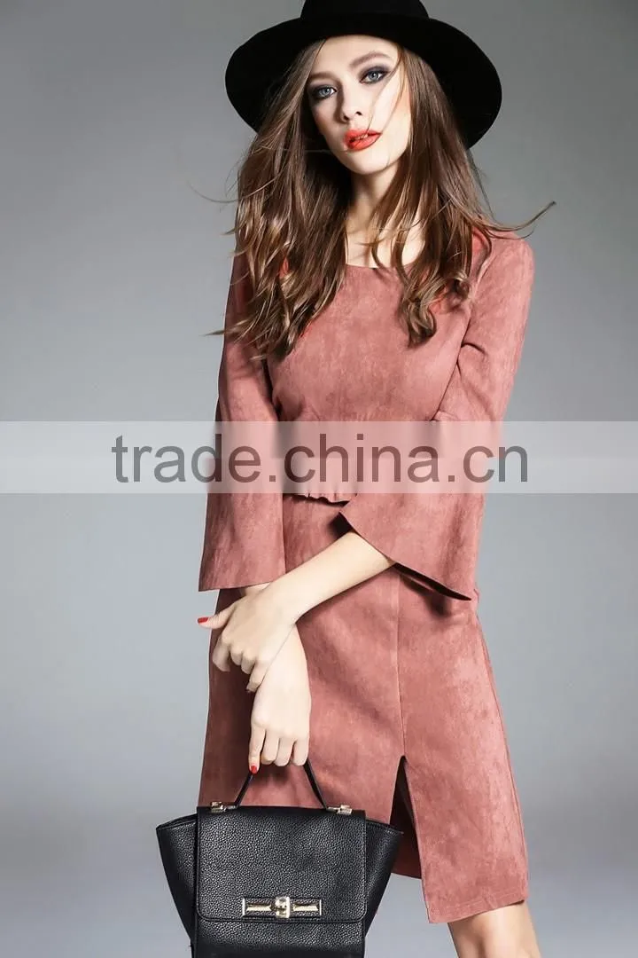 women's spring/autumn new style slim fit suede dress
