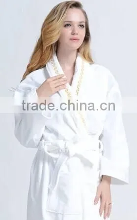 embroidered cotton terry velour bathrobe cloth