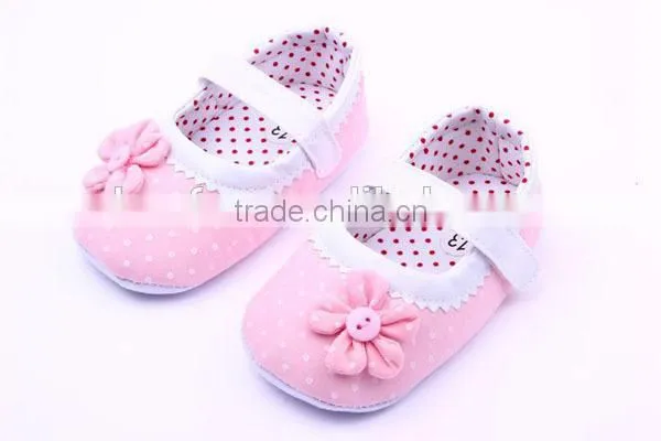 Spring&Autumn Polka Dot Flower Soft Sole Infant Baby Shoes