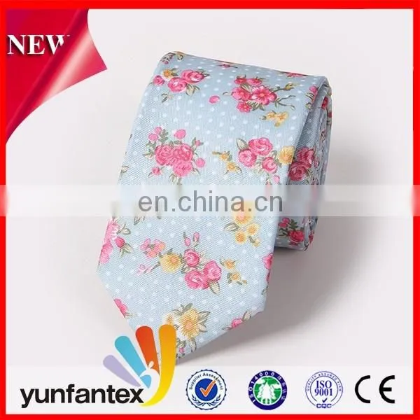 2016 cheap flower pattern design 100 cotton necktie