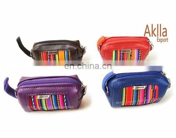 Beautiful Aguayo Coin Purses of Peruvian Blanket and Synthetic Leather