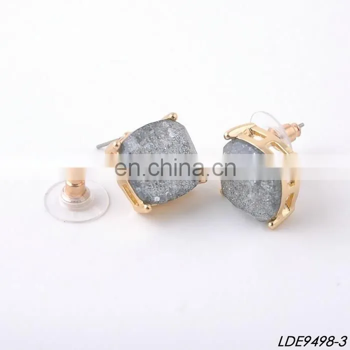 Star and moon studs square jakets earring