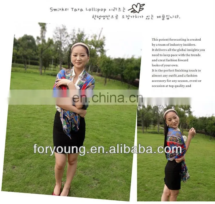 geometric figures design printed polyester scarf