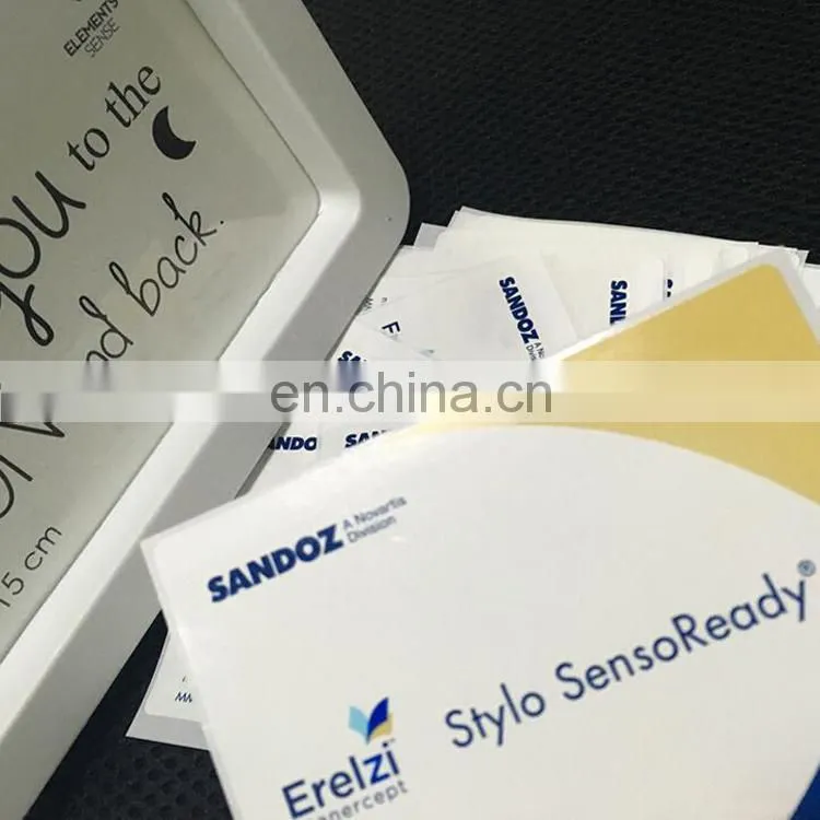 Guangzhou factory produced pearly film illuminated label,customized specification paper self adhesive sticker printing