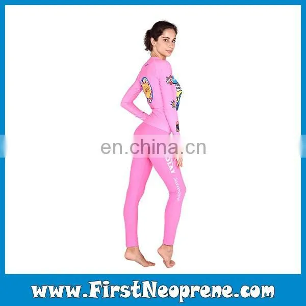 Pink Color Beautiful Scrawl Cheapest Juniors Rashguard