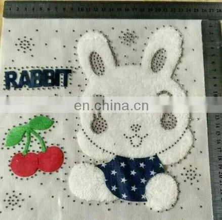 New Design Umbrella Hot Fix Motif Chenille Rhinestone Decorative Embroidered Patches