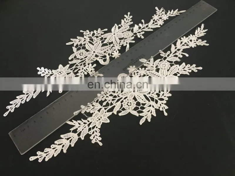 2017hot sale fashion flower lace applique for wedding dress