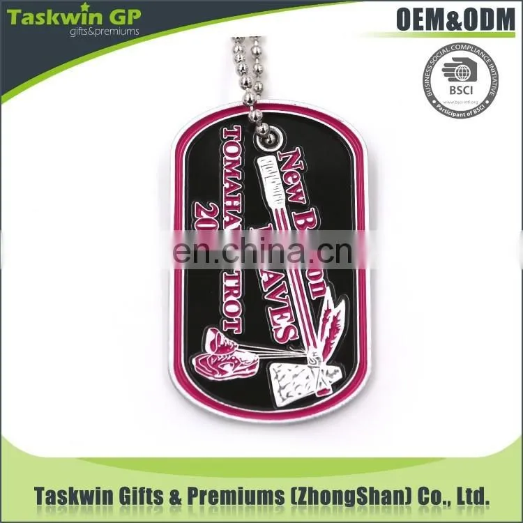 high quality cheap customized wholesale military dog tag with ball chain