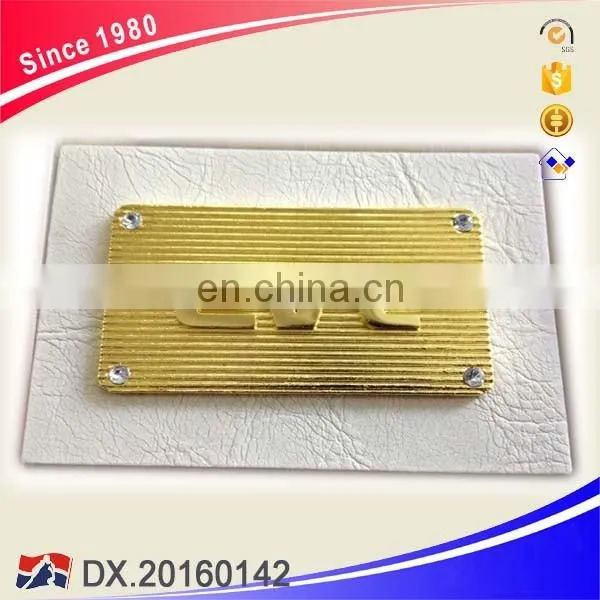Fashion White Leather Patch with Gold Metal Label for Jeans