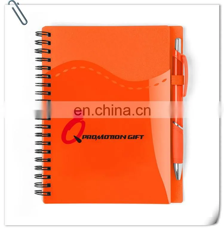 stitch spiral notebook set with pen and wraparound front pockets