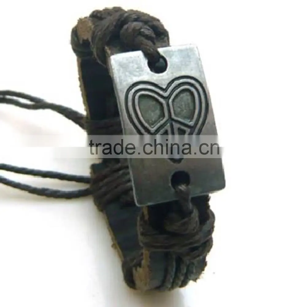 Fashion Heart Leather Wrap Bracelet
