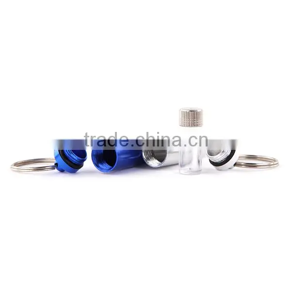 Waterproof aluminium alloy pill holder keychain