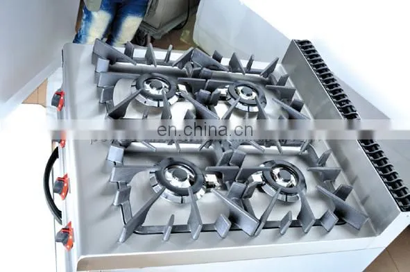Stainless Steel natural gas LPG Gas Range with 4 Burner and electric oven