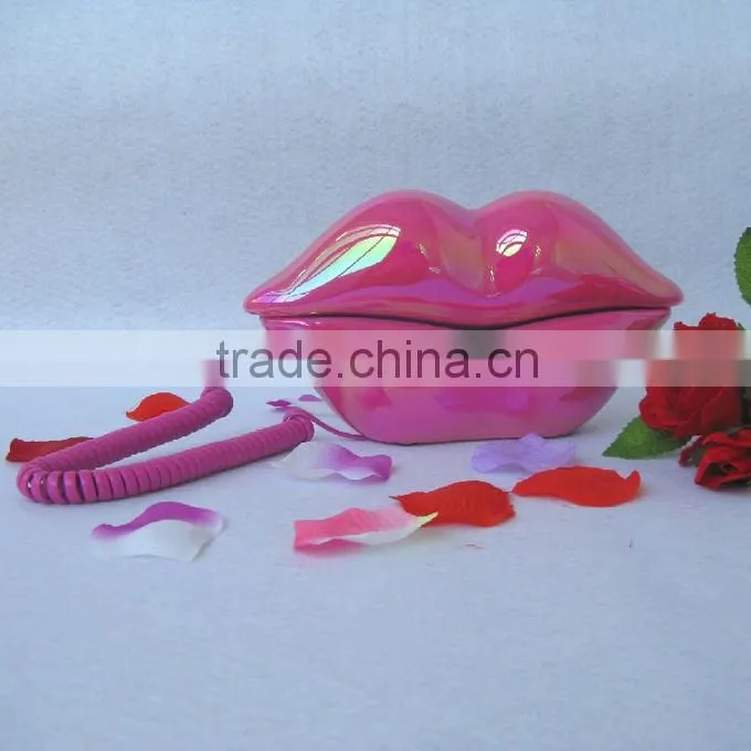 colouful sexy lips shape telephone