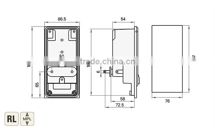 2015 Flei brand ROHS zinc Plated Metal box turn Lock for electric cabinet