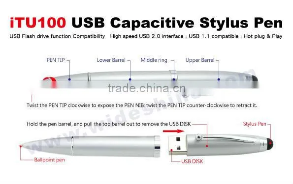 Custom branded stylus pen for ipad stylus pen 1GB to 16GB