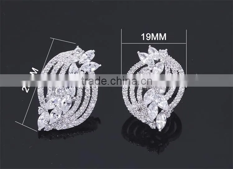 New Model China Wholesale Rhodium Plated Cubic Zirconia Bridal Indian Jewelry Set