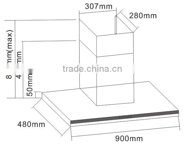 integrated kitchen exhaust chimney hood sale
