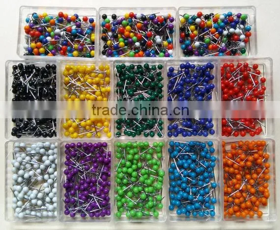 Wholesale 80pcs bright color ball head thumb tacks push pins