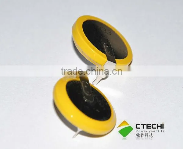 li-ion 2450 litthium button cell with solder tabs lir2450 3.7v lithium ion button cell battery