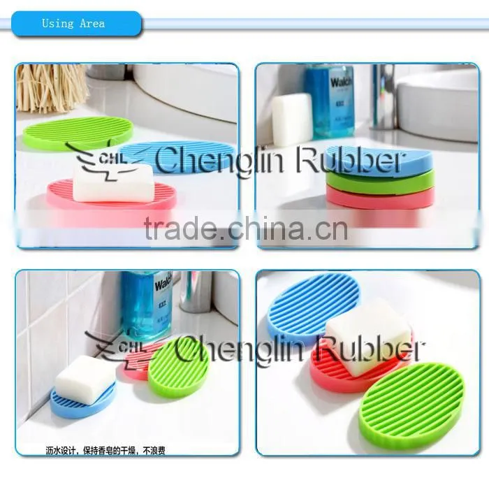 2015 hot selling eco-friendly bathroom silicone soap dish